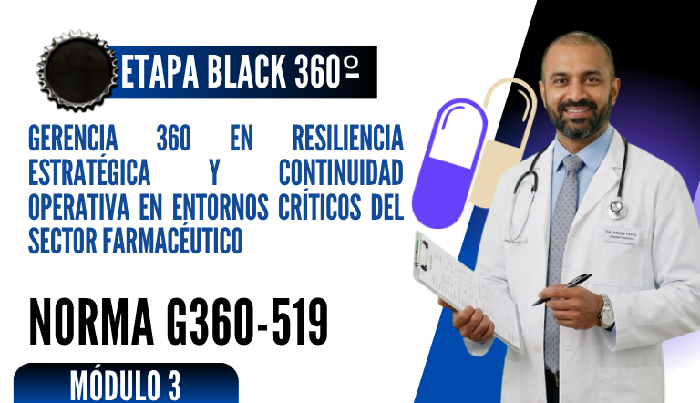 Norma Internacional G-360-519-ETAPA BLACK: Gerencia 360 en Resiliencia Estratégica y Continuidad Operativa en Entornos Críticos del Sector Farmacéutico